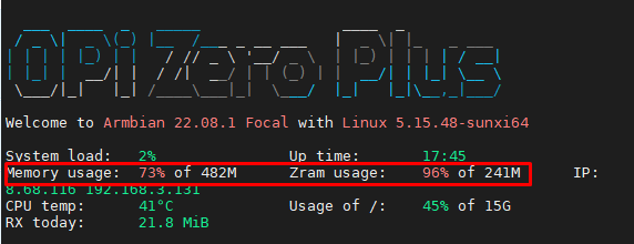 Docker full RAM trên Orange Pi Zero